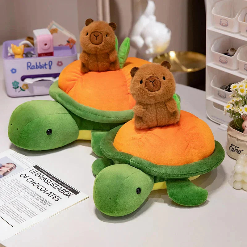 Maliben | Green Orange Turtle Plush Backpack