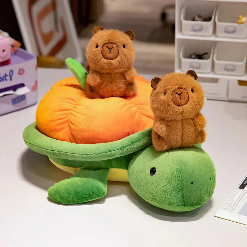 Maliben | Green Orange Turtle Plush Backpack