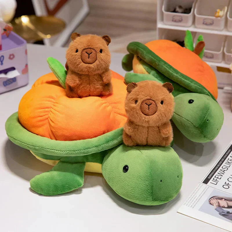 Maliben | Green Orange Turtle Plush Backpack
