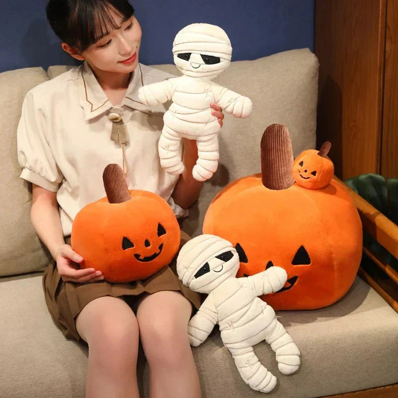 Maliben | Halloween Pumpkin Mummy Skull Bone Plushies