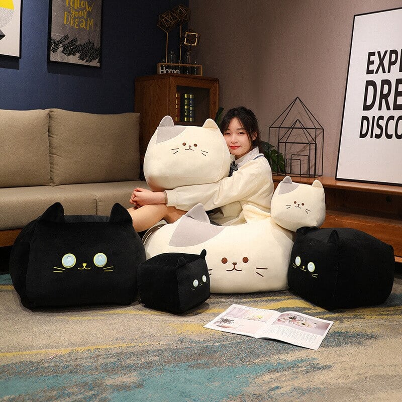 Maliben | Kawaii Black White Cube Cat Plushies