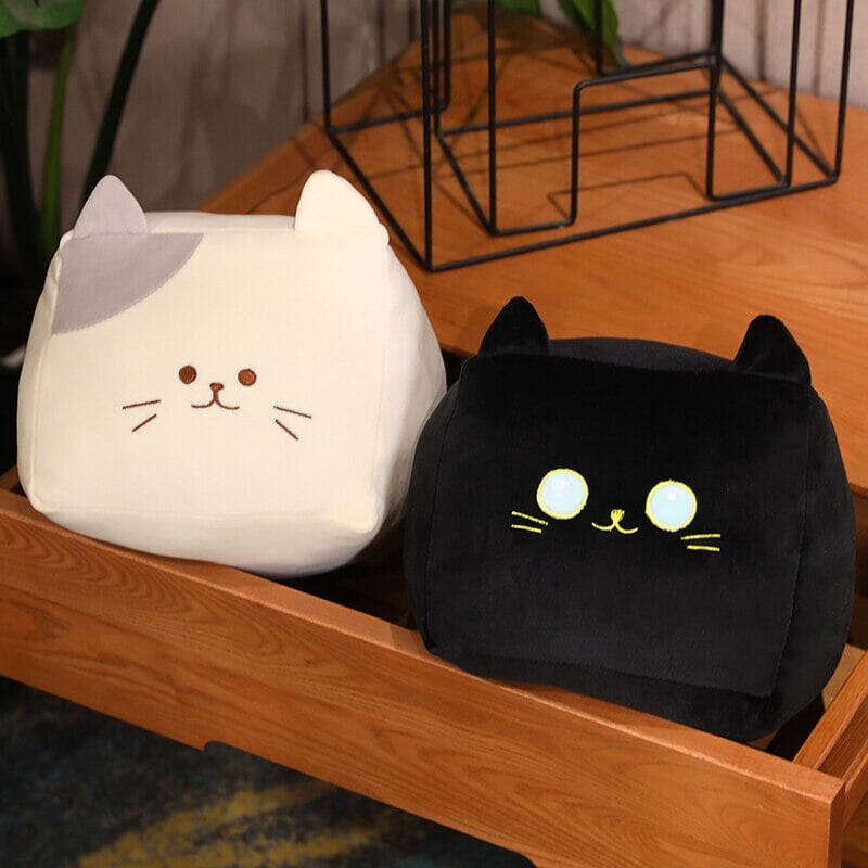 Maliben | Kawaii Black White Cube Cat Plushies