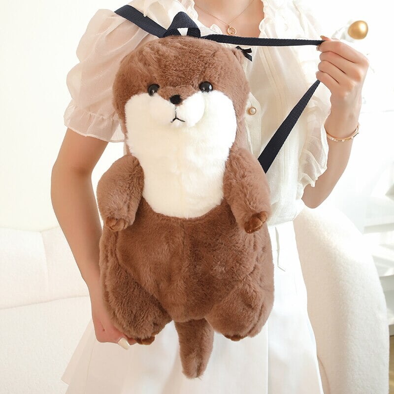 Maliben | Kawaii Brown Otter Backpack Plushie