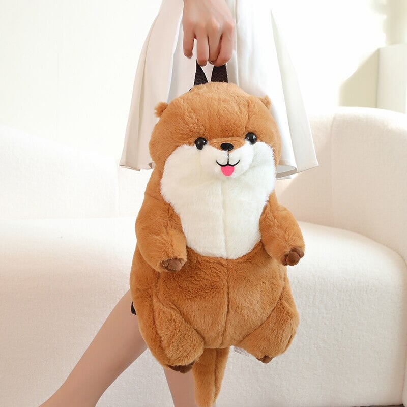 Maliben | Kawaii Brown Otter Backpack Plushie