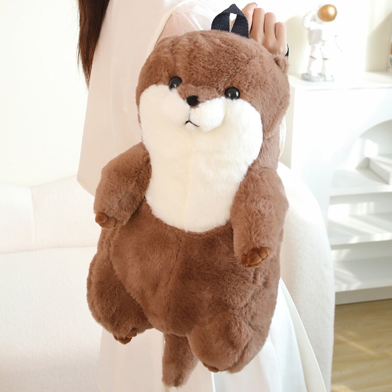 Maliben | Kawaii Brown Otter Backpack Plushie