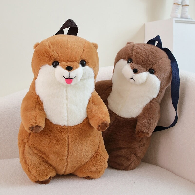 Maliben | Kawaii Brown Otter Backpack Plushie