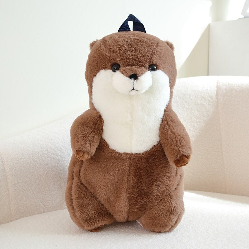 Maliben | Kawaii Brown Otter Backpack Plushie