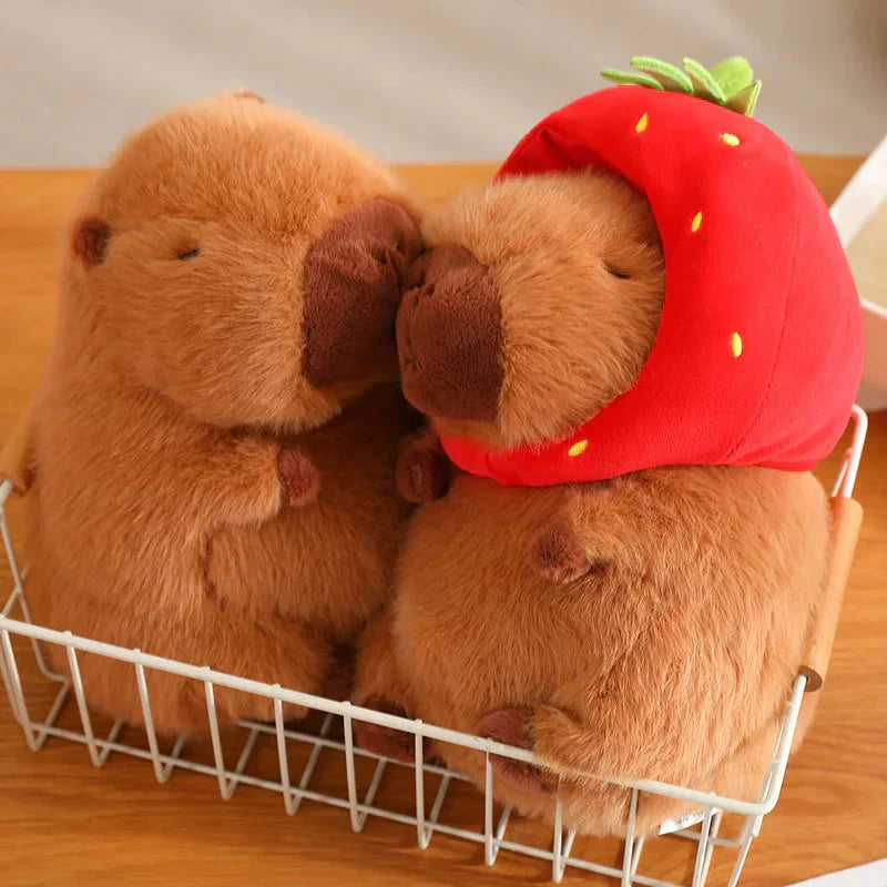Maliben | Kawaii Capybara With Strawberry Hat Plushie