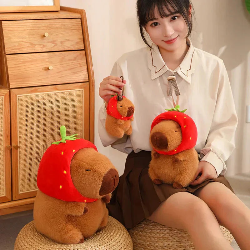 Maliben | Kawaii Capybara With Strawberry Hat Plushie
