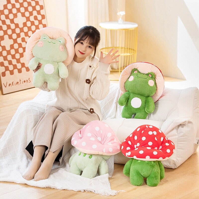 Maliben | Kawaii Fluffy Mushroom Frog Family Plushies