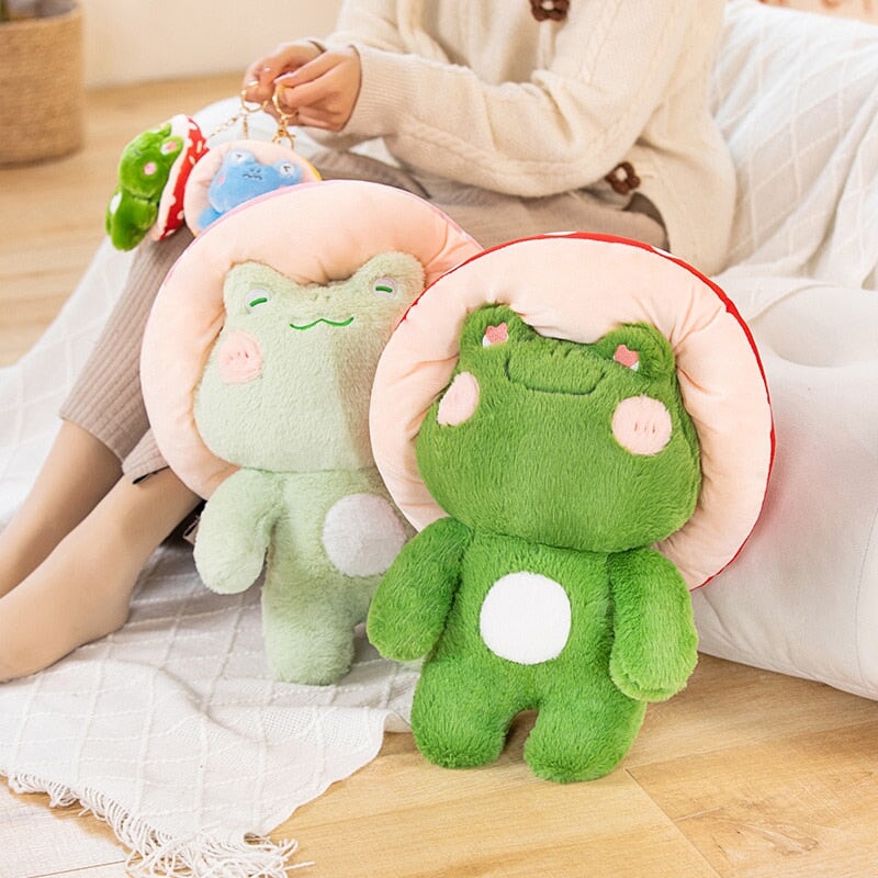 Maliben | Kawaii Fluffy Mushroom Frog Family Plushies