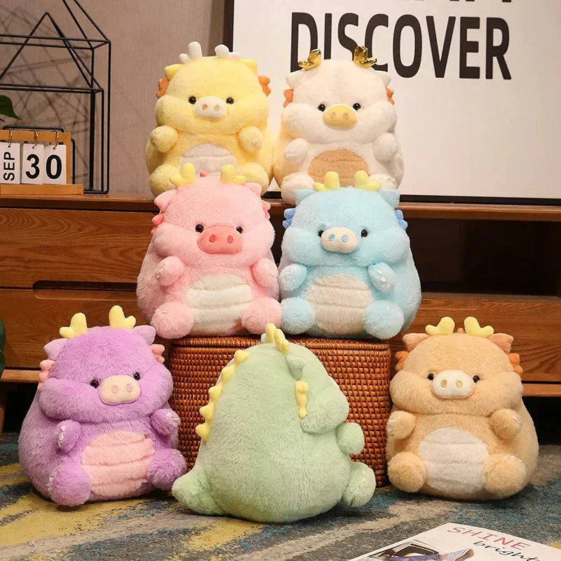 Maliben Kawaii Pig Dragon Plush — 30 cm, 7 Pastel Colors