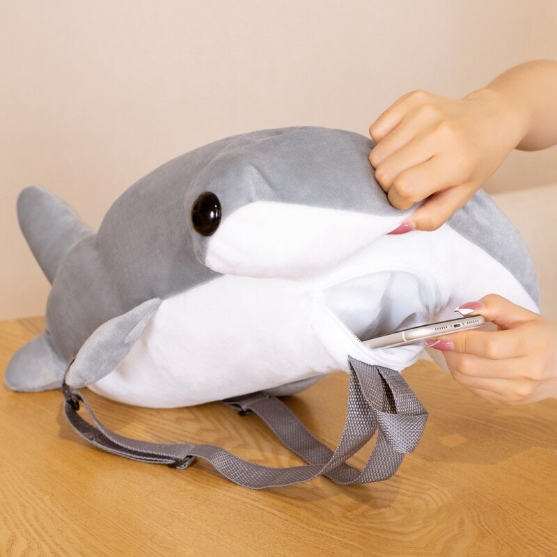 Maliben | Kawaii Hammerhead Shark Plush Backpack