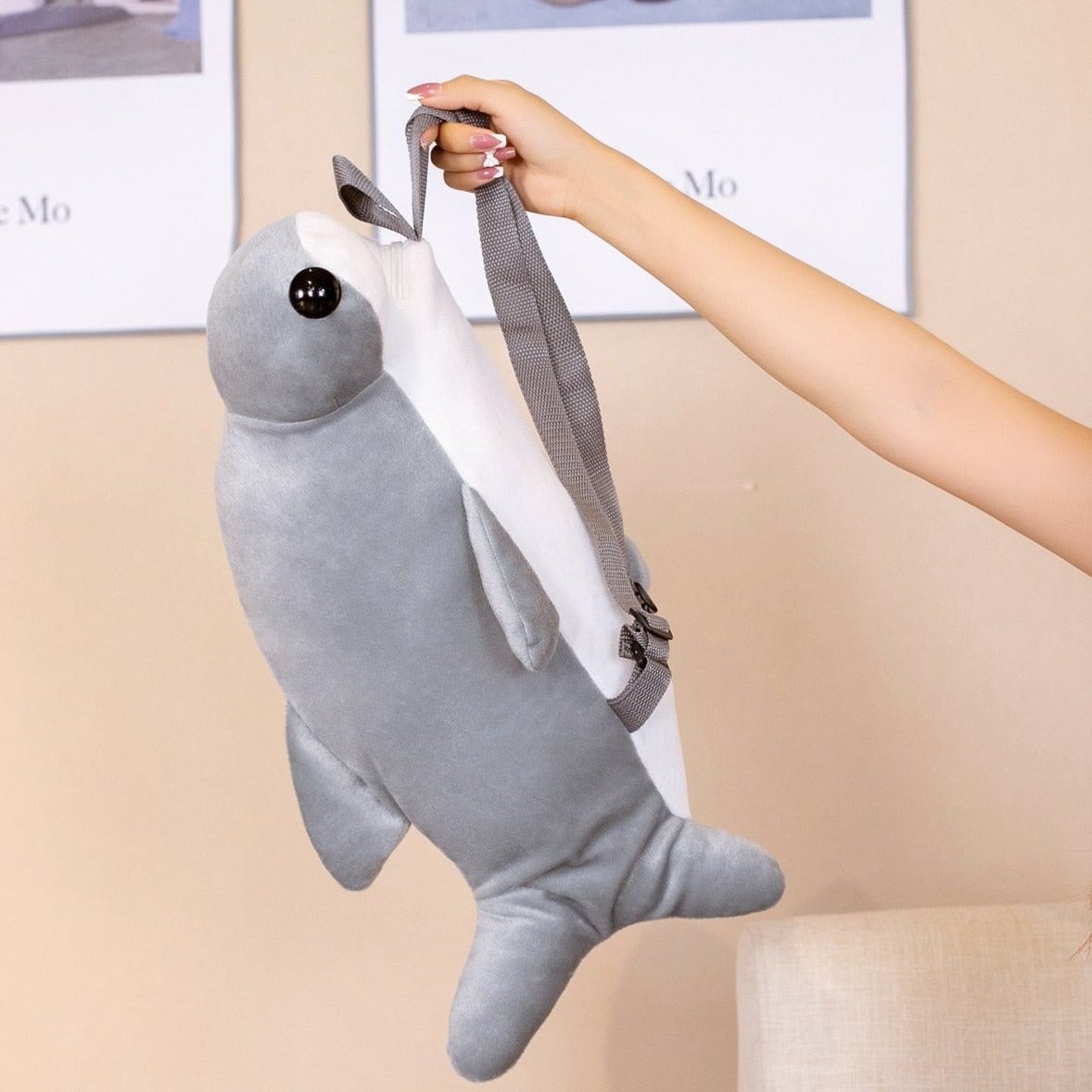 Maliben | Kawaii Hammerhead Shark Plush Backpack