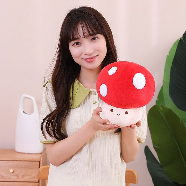Maliben | Kawaii Red Brown White Mushroom Plushie Family