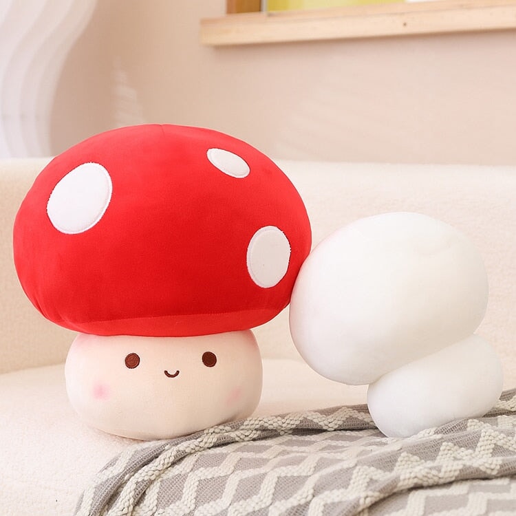 Maliben | Kawaii Red Brown White Mushroom Plushie Family