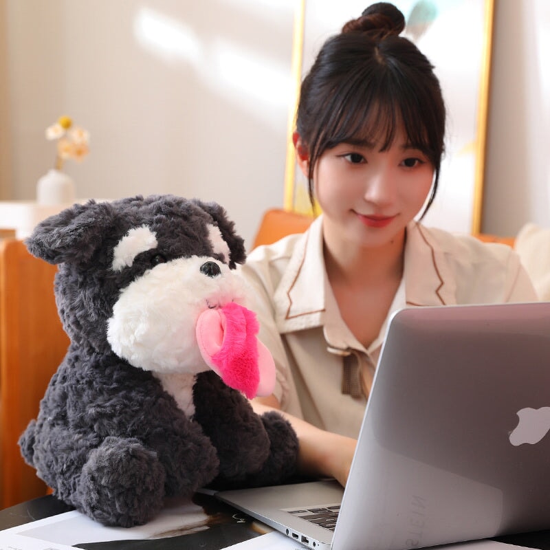 Maliben | Kawaii Sooty The Black Fluffy Dog With Slipper Plushie