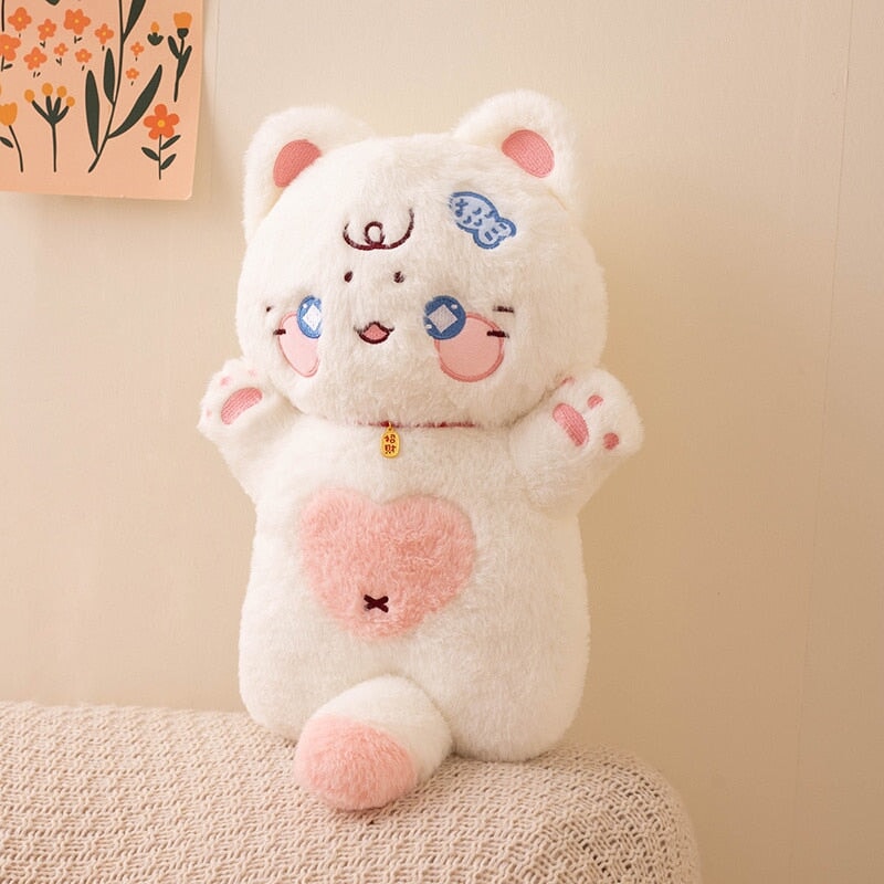 Maliben | Kawaii Starry Fluffy Cat Heart Plushies