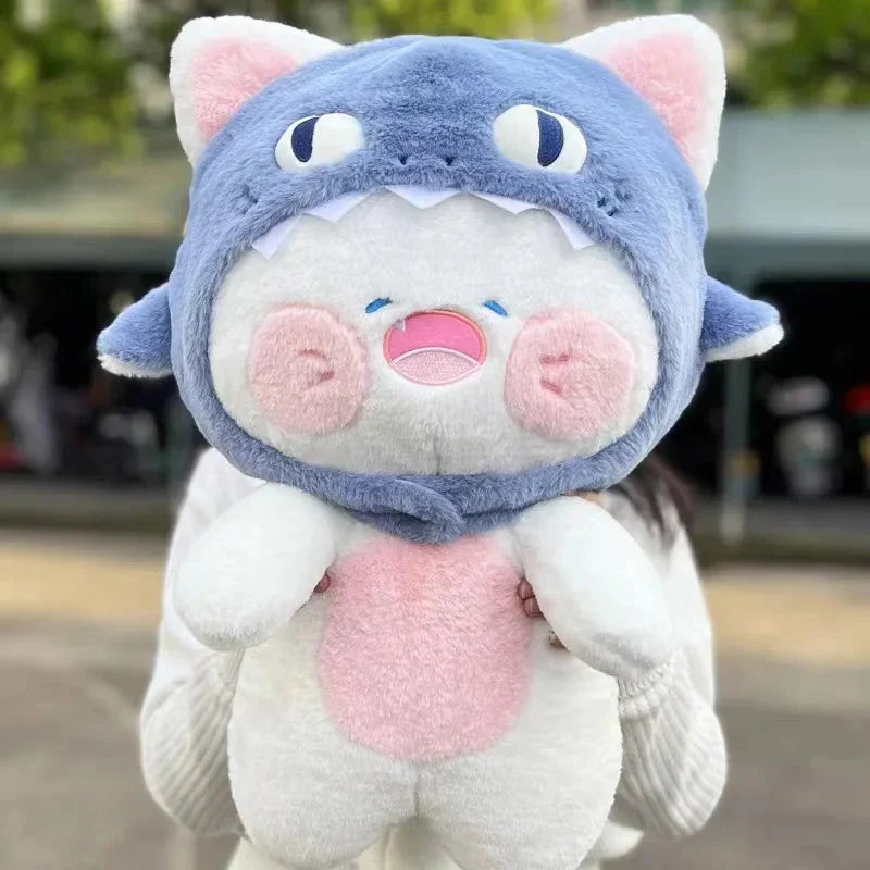 Maliben | Kawaii White Cat Shark Hat Plushie