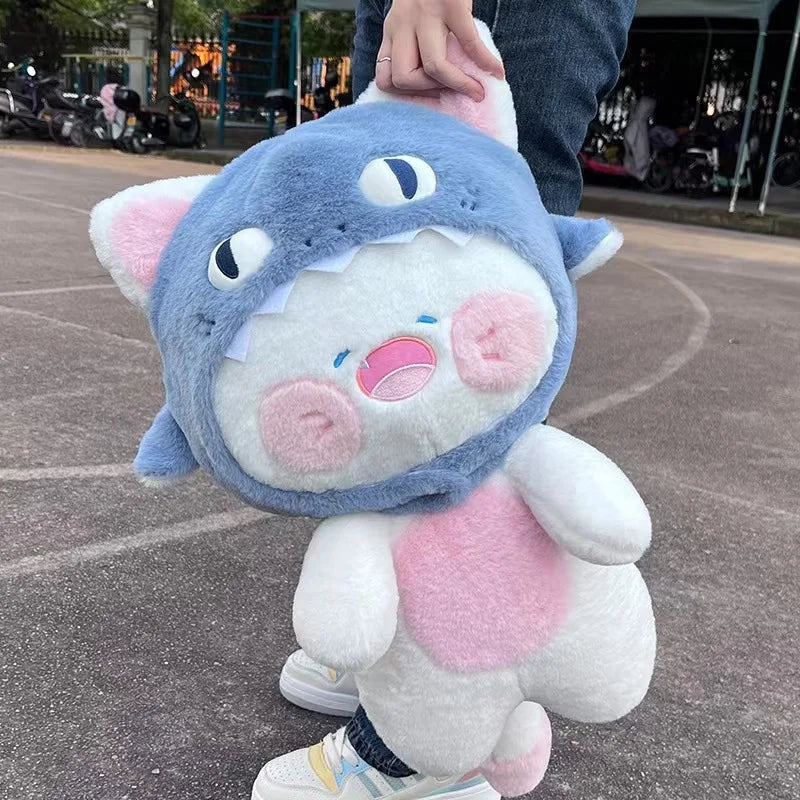 Maliben | Kawaii White Cat Shark Hat Plushie