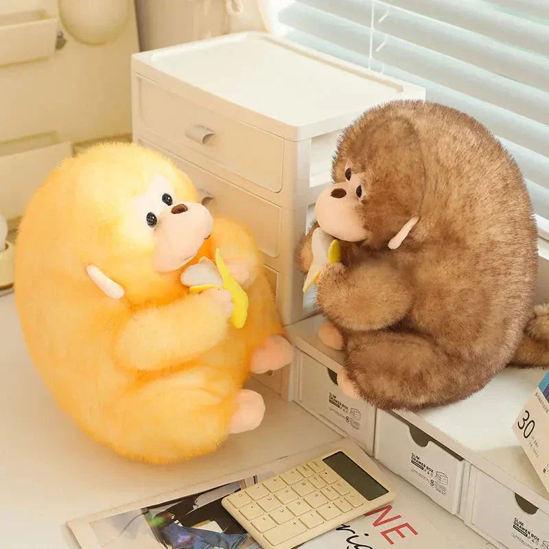 Maliben | Kawaii Yellow Brown Chunky Monkey With Banana Plushie