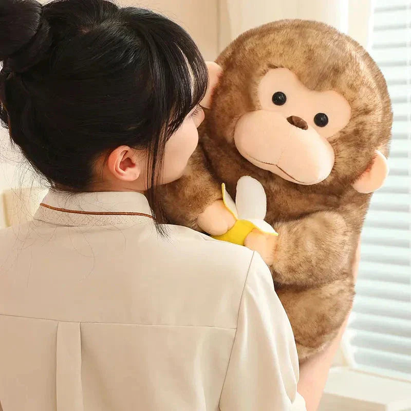 Maliben | Kawaii Yellow Brown Chunky Monkey With Banana Plushie