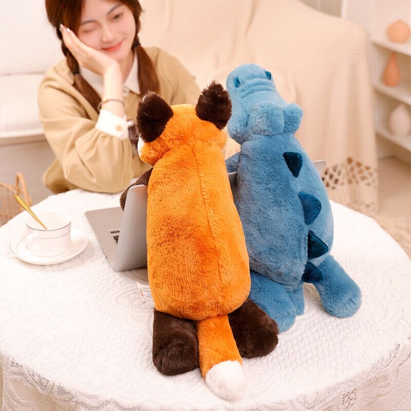 Maliben | Laying Sloth And Fox Raccoon Crocodile Plushie Friends