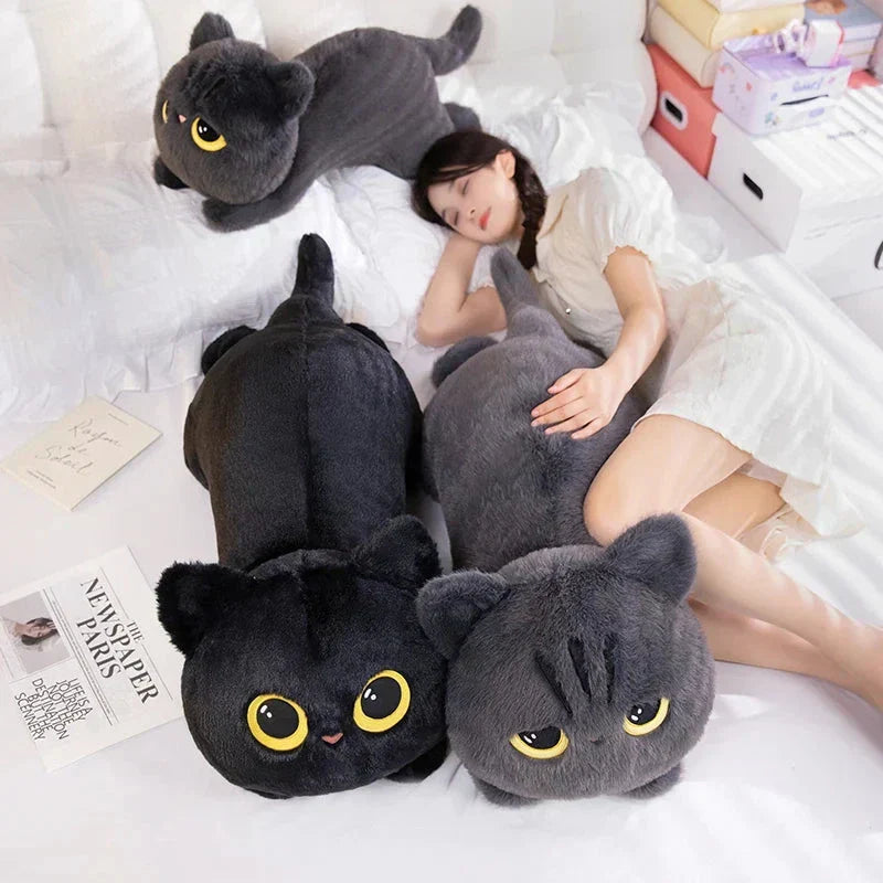 Maliben | Long Giant Black Gray Fluffy Cat Plushies
