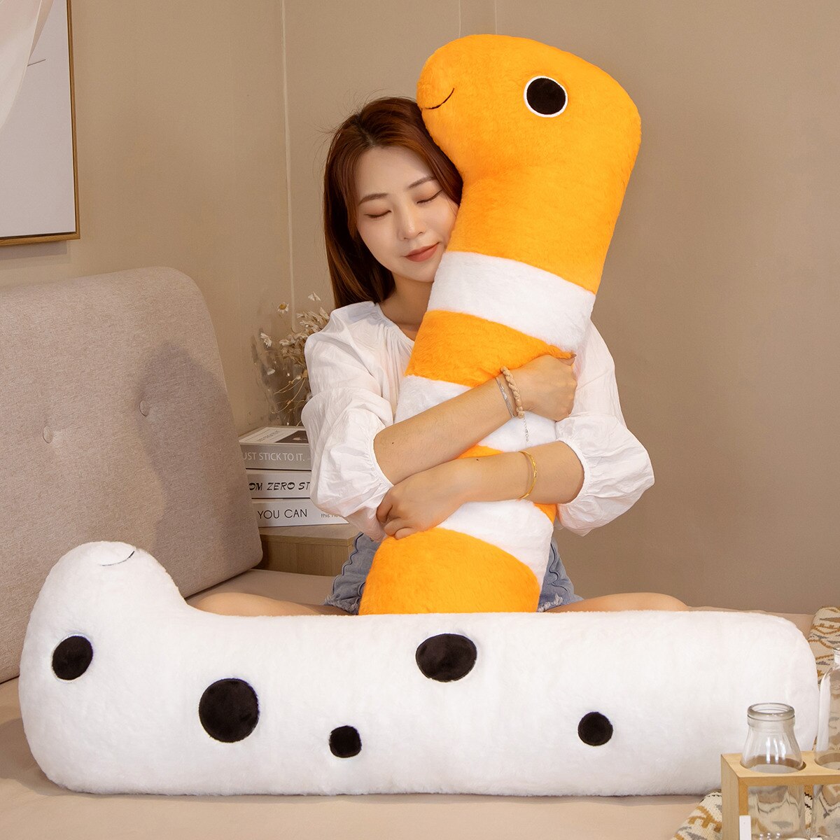 Maliben | Long Ocean White Orange Eel Plushies