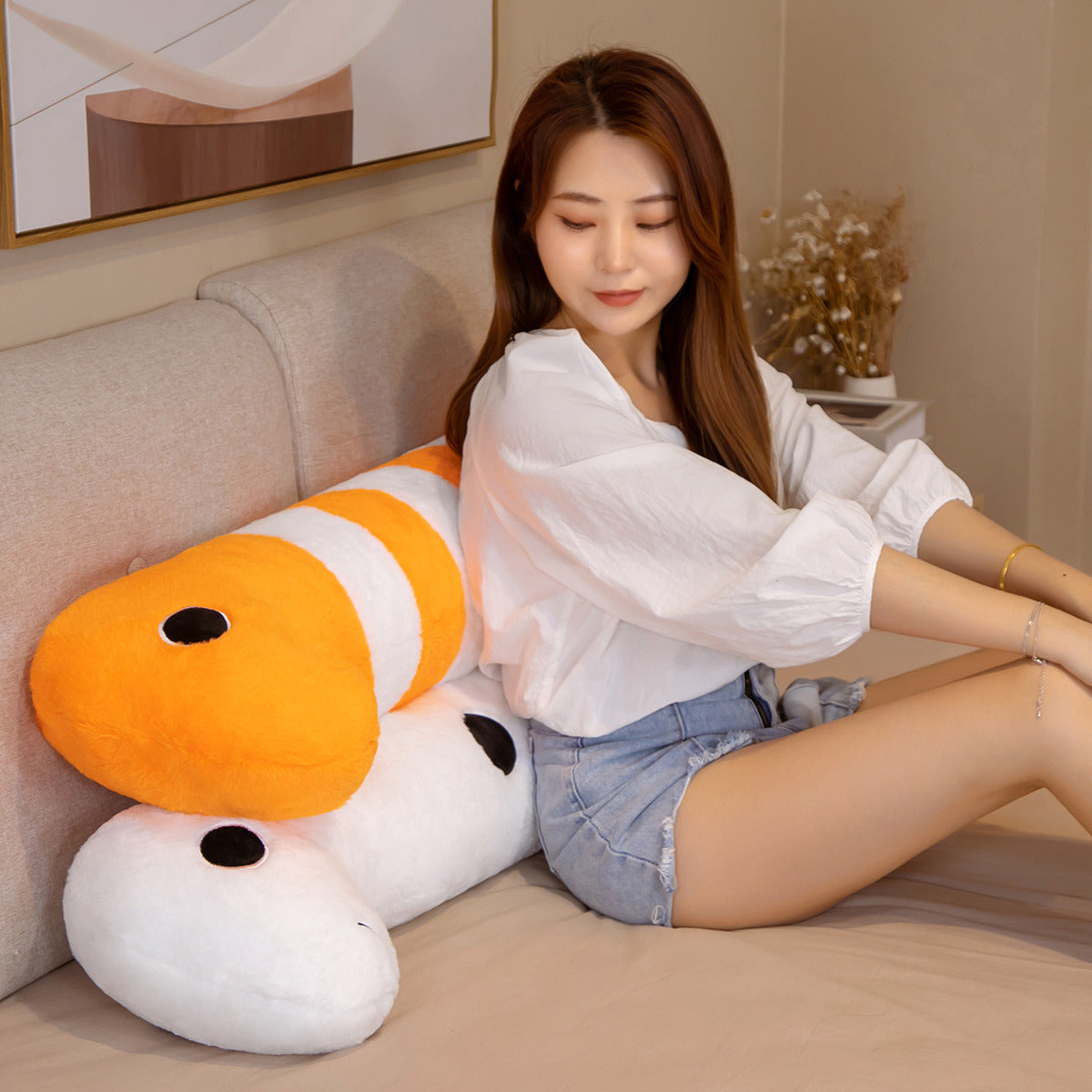 Maliben | Long Ocean White Orange Eel Plushies