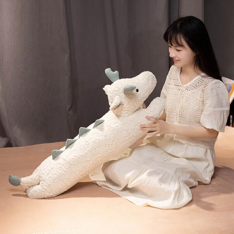 Maliben | Long Snuggly Green White Dragon Plushies