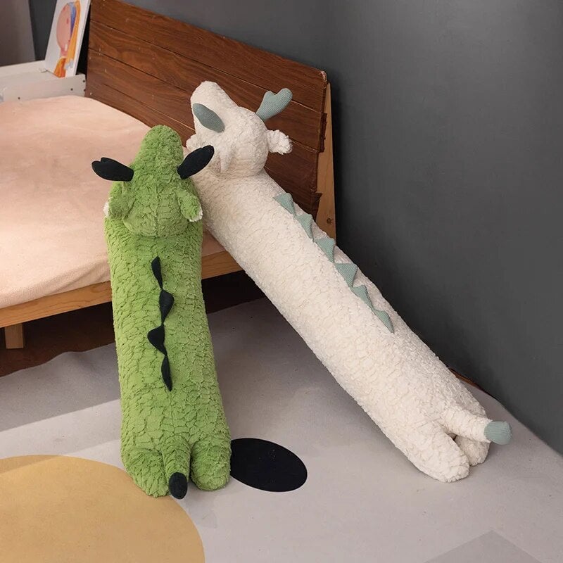 Maliben | Long Snuggly Green White Dragon Plushies