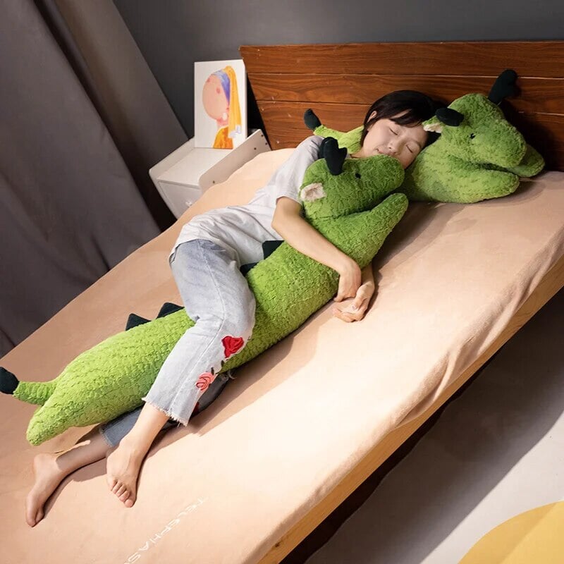 Maliben | Long Snuggly Green White Dragon Plushies
