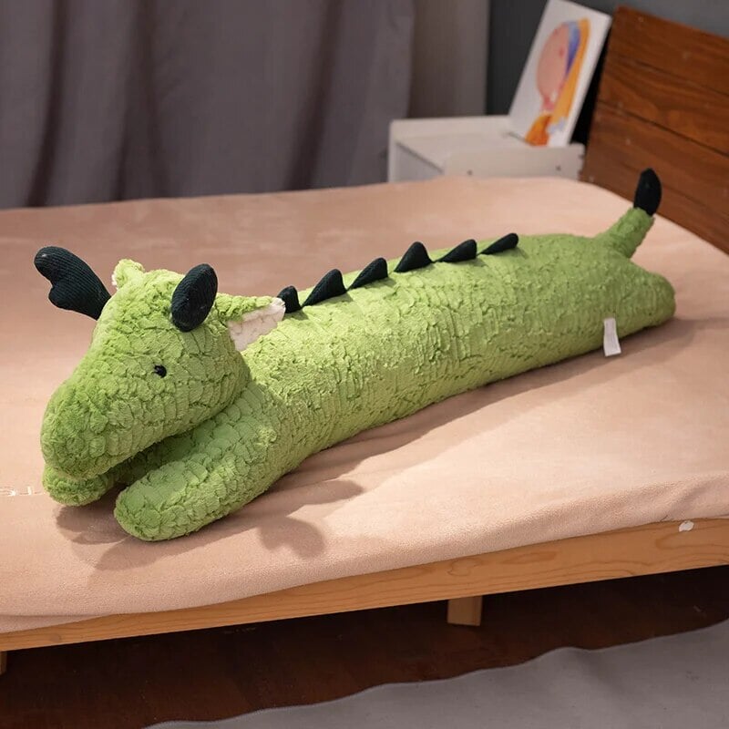 Maliben | Long Snuggly Green White Dragon Plushies