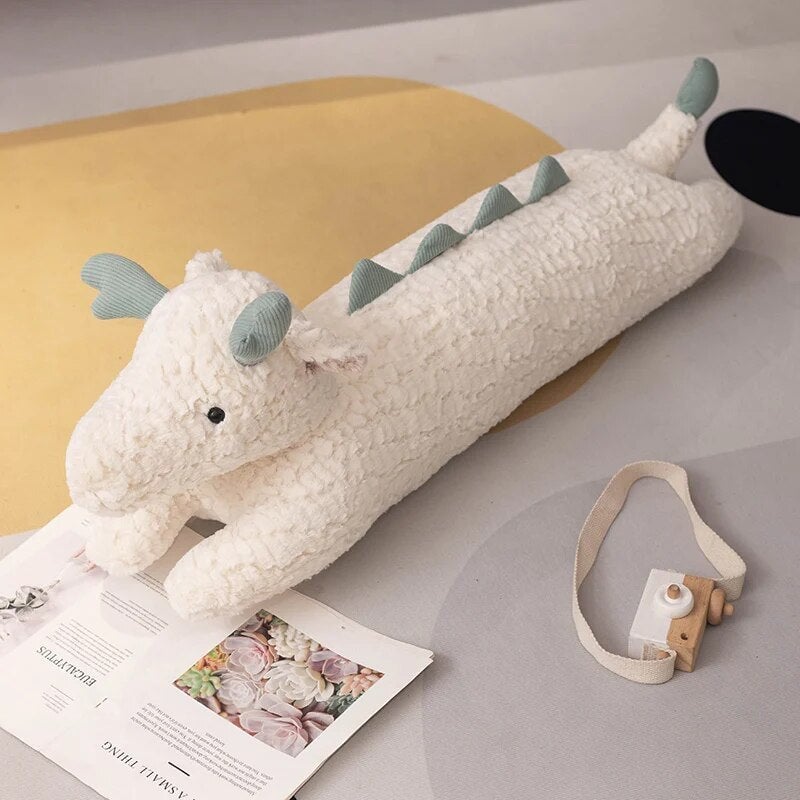Maliben | Long Snuggly Green White Dragon Plushies