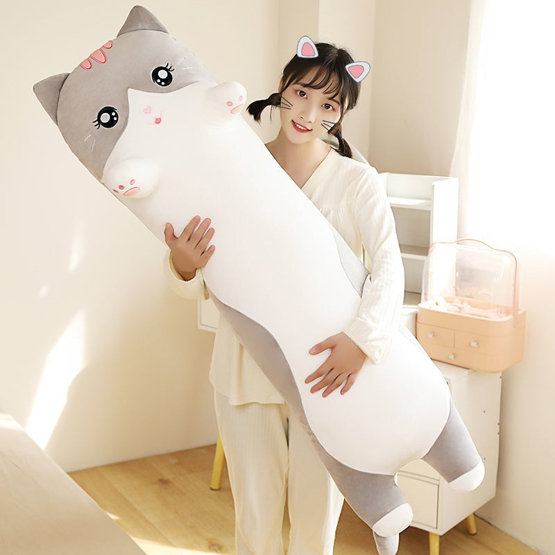 Maliben | Long Snuggly Pink Gray Cat Plushies