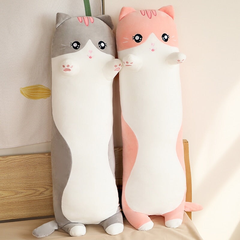 Maliben | Long Snuggly Pink Gray Cat Plushies