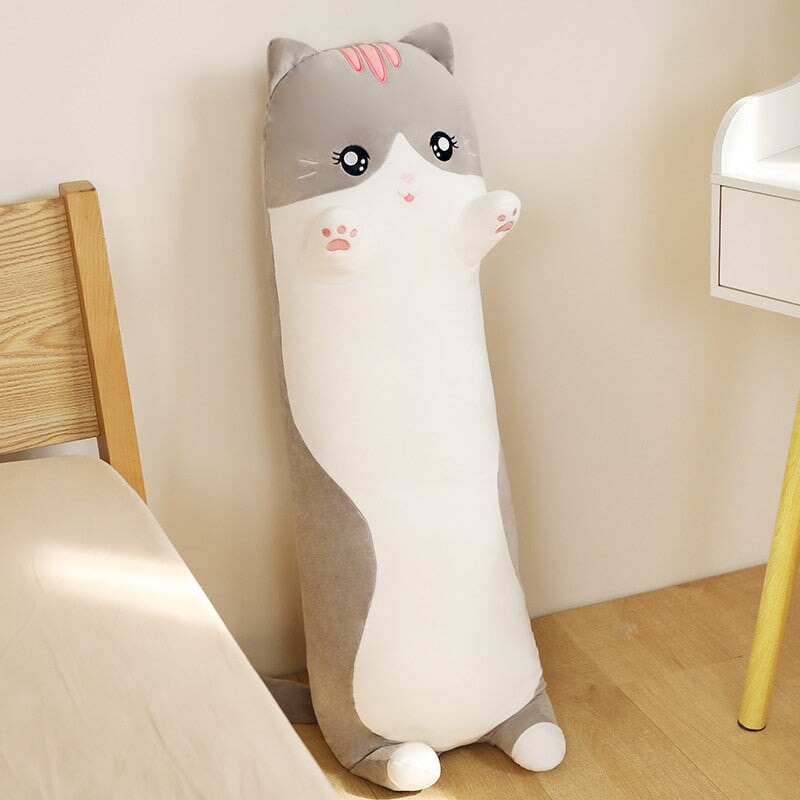 Maliben | Long Snuggly Pink Gray Cat Plushies