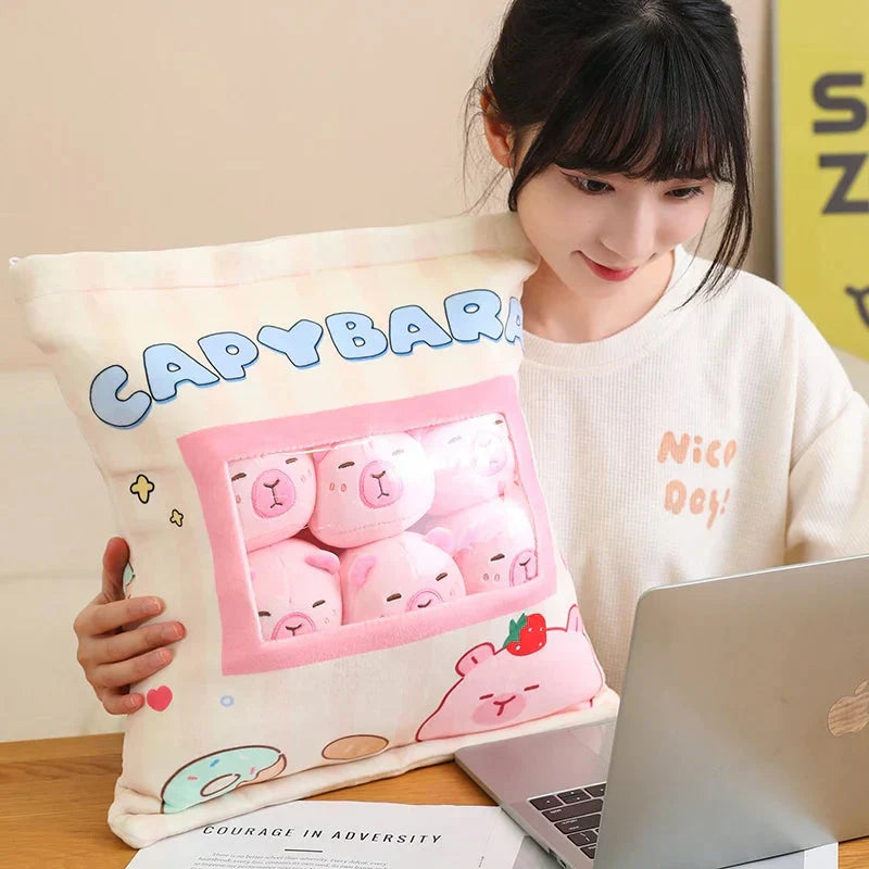 Maliben | Pink Brown Capybara Candy Bag Plushies