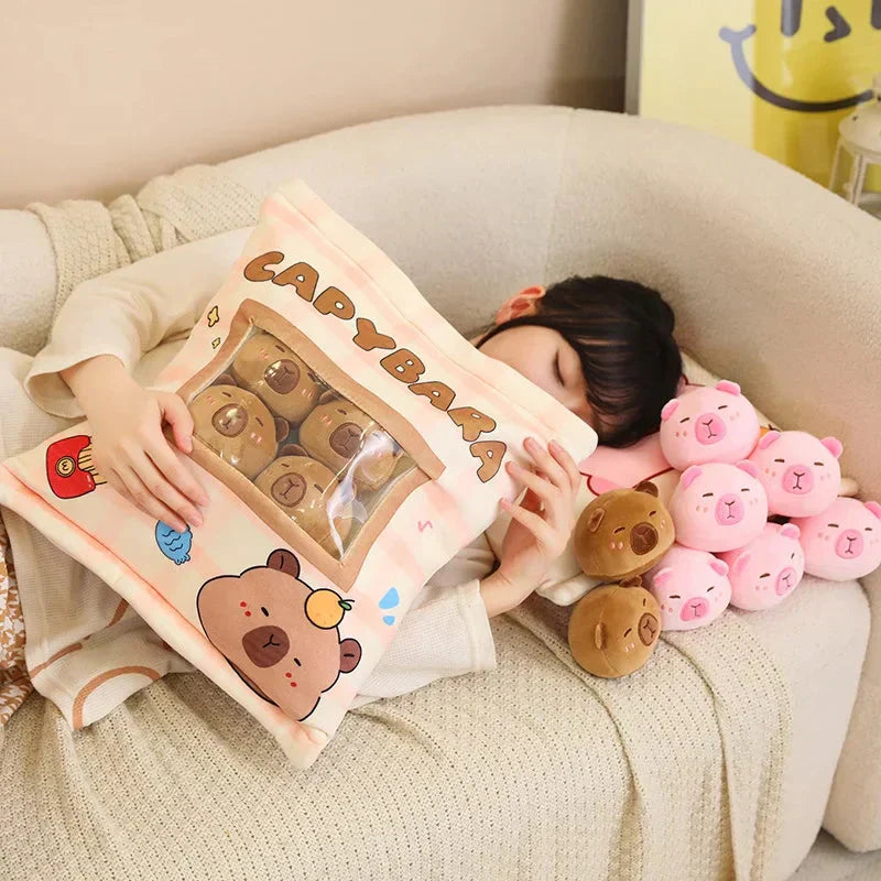 Maliben | Pink Brown Capybara Candy Bag Plushies
