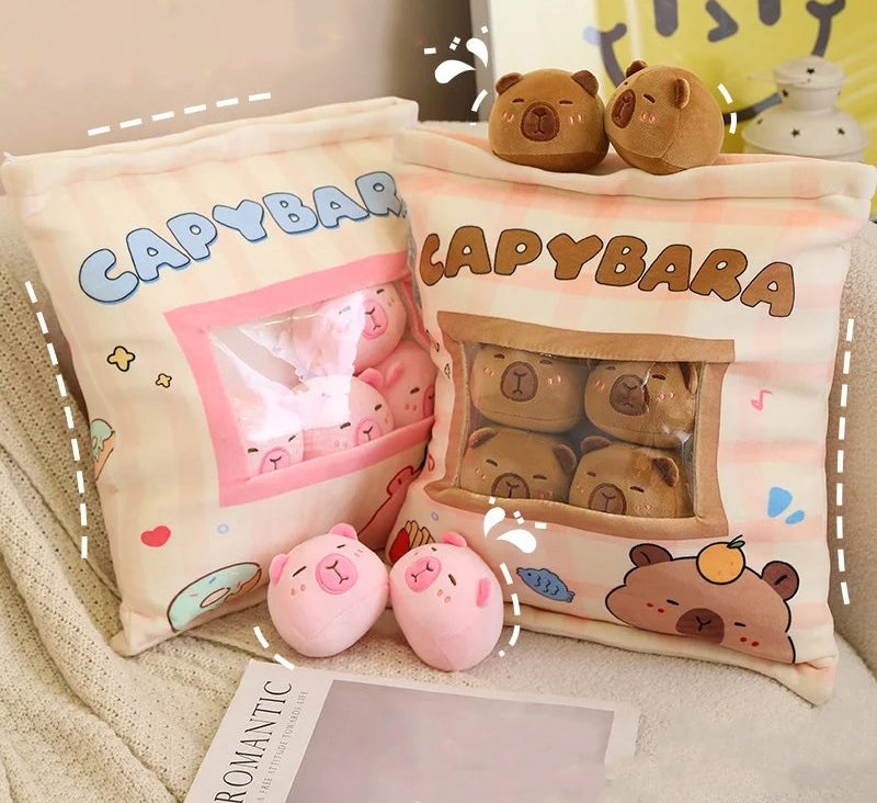 Maliben | Pink Brown Capybara Candy Bag Plushies