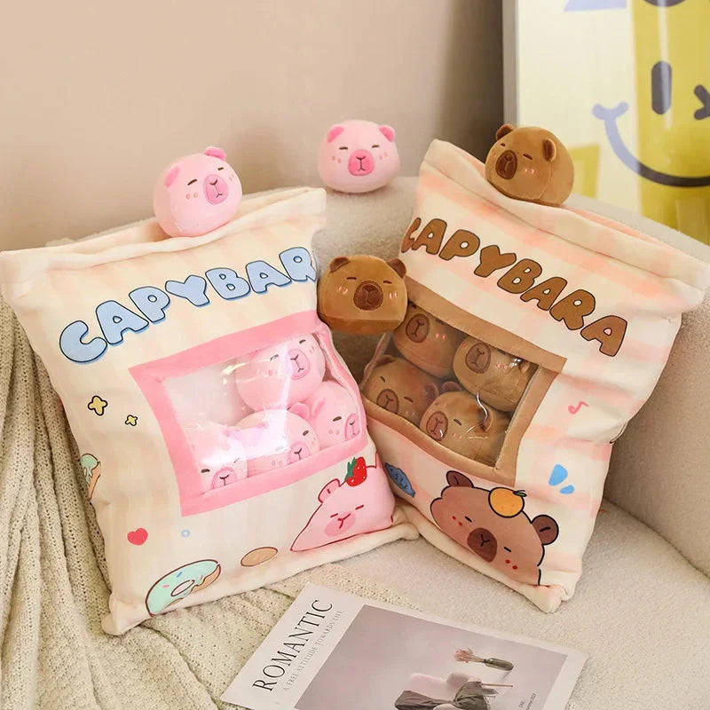 Maliben | Pink Brown Capybara Candy Bag Plushies