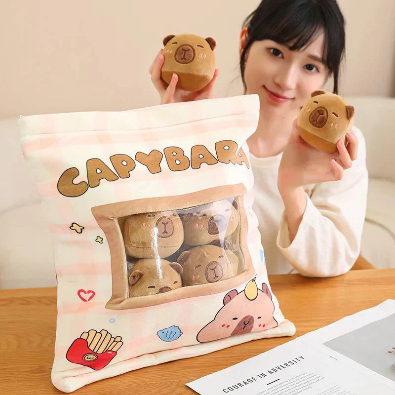 Maliben | Pink Brown Capybara Candy Bag Plushies