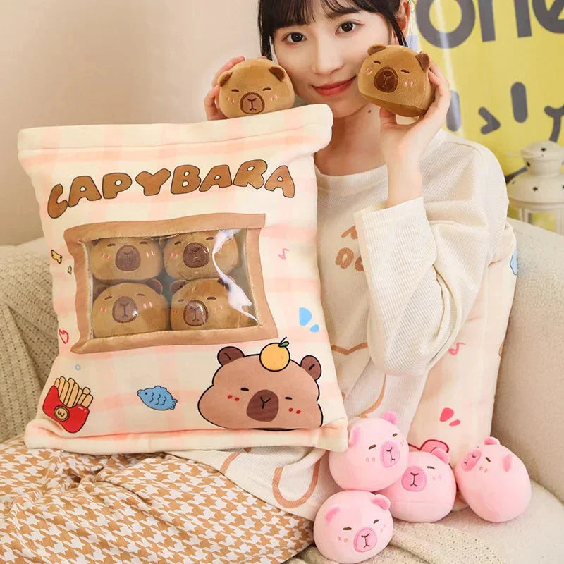 Maliben | Pink Brown Capybara Candy Bag Plushies