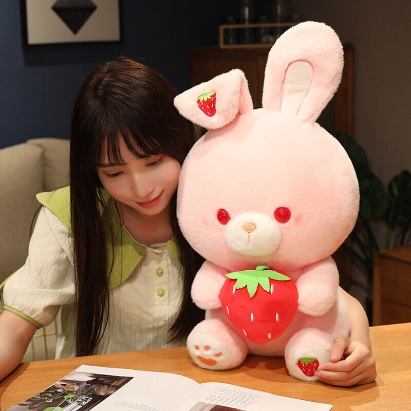 Maliben | Pink Strawberry Bunny Rabbit Plush