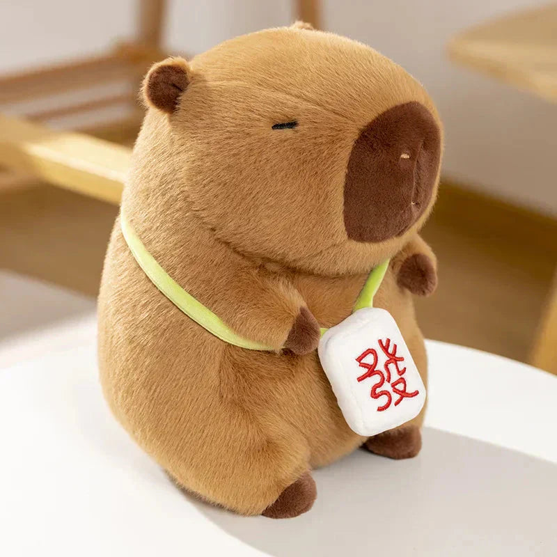 Maliben | Sleepy Capybara With Mahjong Backpack Plushie
