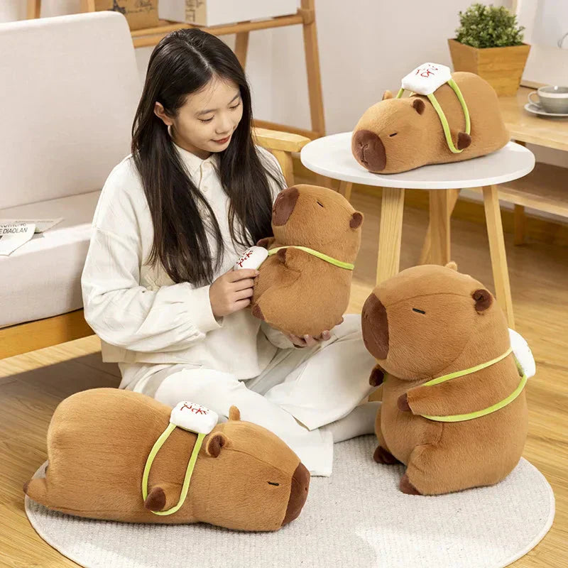 Maliben | Sleepy Capybara With Mahjong Backpack Plushie