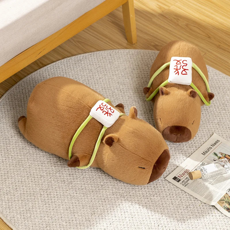Maliben | Sleepy Capybara With Mahjong Backpack Plushie