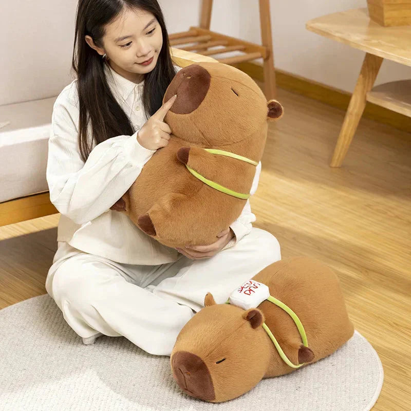Maliben | Sleepy Capybara With Mahjong Backpack Plushie
