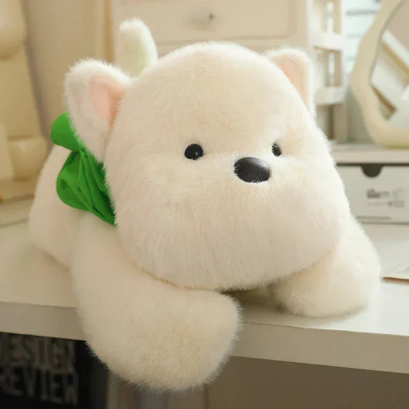 Maliben | Snowy The White Maltese Plushie With Frog Hat